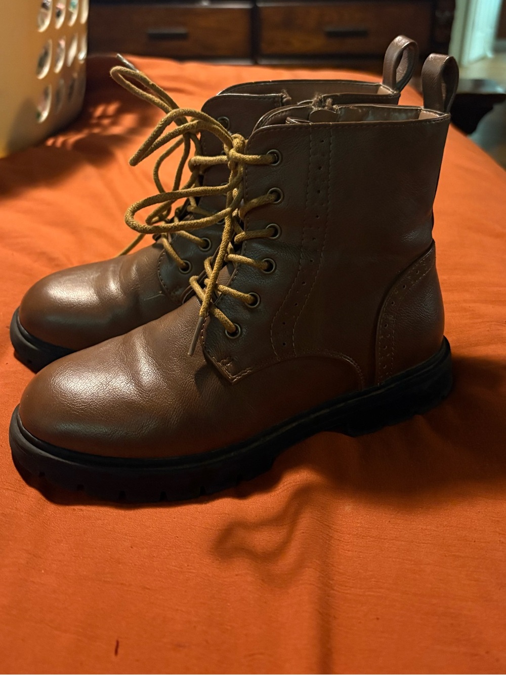 Children’s Place Faux Leather Brown Boots Girls 1